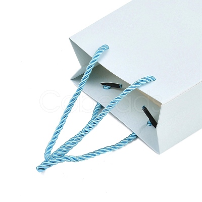 White Paper Gift Tote Bags with Handles ABAG-K004-02-1
