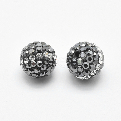Handmade Polymer Clay Rhinestone Beads RB-L030-20A-10mm-1