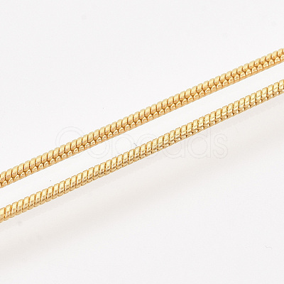 Brass Round Snake Chain Necklace Making MAK-T006-11B-G-1