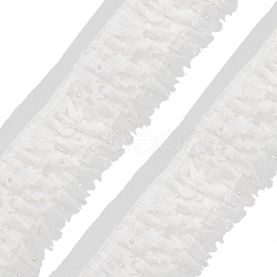 3-Layer Nylon Pleated Lace Trims OCOR-WH0082-40-1