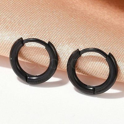 202 Stainless Steel Huggie Hoop Earrings EJEW-F111A-11mm-EB-1