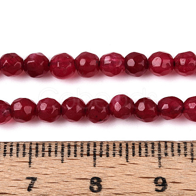 Dyed Natural White Jade Beads Strands G-T139-4mm-60-09-1