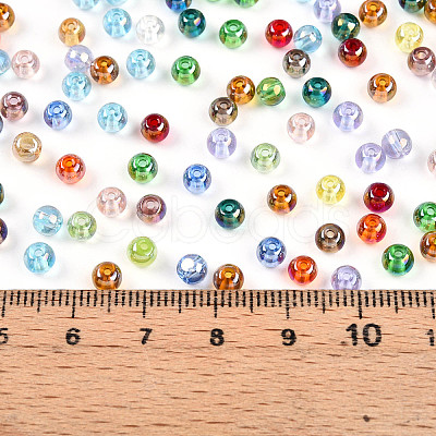 Transparent Colours Rainbow Glass Seed Beads SEED-N007-08-1