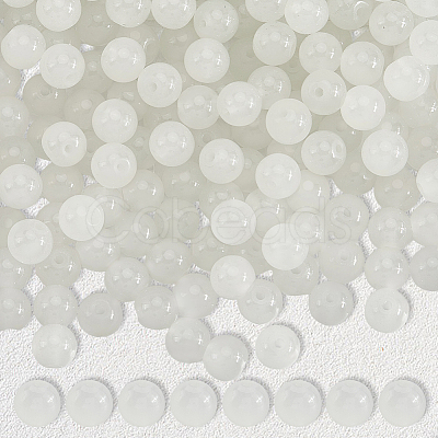 3 Strands Baking Paint Imitation Jade Glass Round Bead Strands DGLA-PA0001-01A-1
