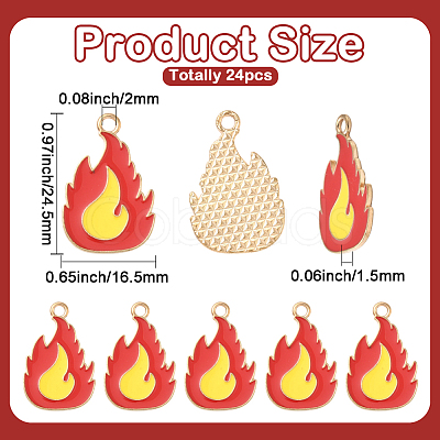 24Pcs Firefighting Theme Alloy Enamel Pendants ENAM-SC0007-23-1