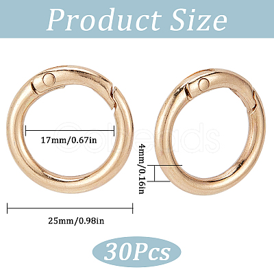 SUNNYCLUE 30Pcs Alloy Spring Gate Rings FIND-SC0009-08-1