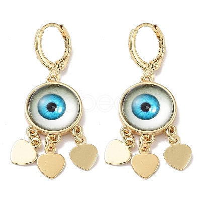 Golden Brass Heart Chandelier Earrings EJEW-L269-048G-03-1