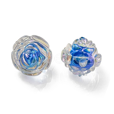 UV Plating Rainbow Iridescent Acrylic Beads OACR-P010-20I-1