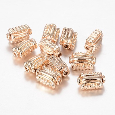 Rectangle Light Gold Plating Brass Beads KK-M189-01-1