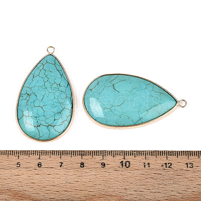 Dyed Synthetic Turquoise Teardrop Pendants TURQ-T004-27-1