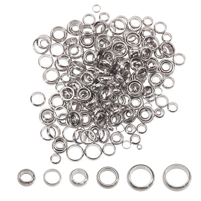 300Pcs 6 Styles 304 Stainless Steel Beads STAS-CA0002-47-1