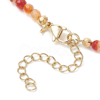 Summer Beach Natural Carnelian Round Beaded Necklaces NJEW-JN05262-04-1
