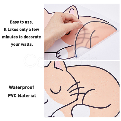 Translucent PVC Self Adhesive Wall Stickers STIC-WH0015-056-1