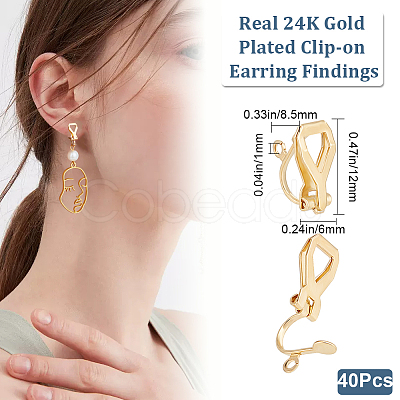 40Pcs 304 Stainless Steel Clip-on Earring Findings STAS-BBC0003-39-1
