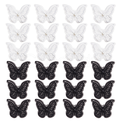 24Pcs 2 Colors Polyester Embroidered Cloth Sew on Patches PATC-HS0001-01-1