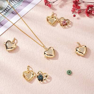 Brass Micro Pave Clear Cubic Zirconia Diffuser Locket Pendants ZIRC-SZ0003-60-1