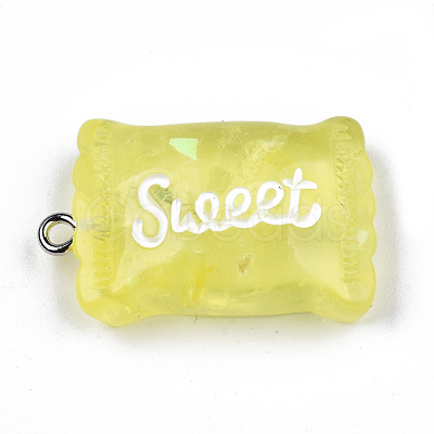 Transparent Resin Pendants X-RESI-S356-54A-04-1