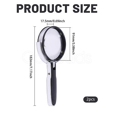 Round Acrylic Portable Clip-On Magnifying Glass AJEW-WH0673-22-1