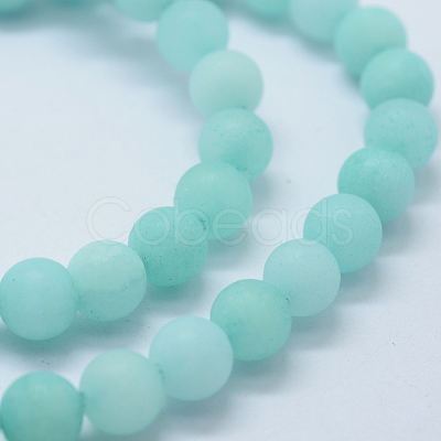 Natural & Dyed White Jade Bead Strands G-P370-01-8mm-1