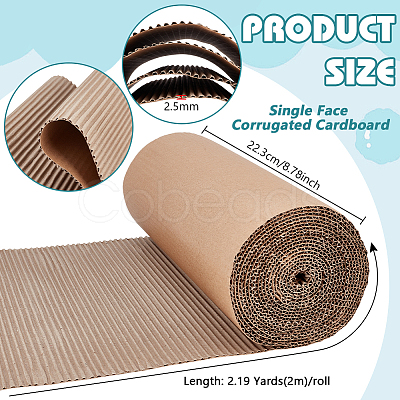 Single Face Corrugated Cardboard Roll for Packing DIY-WH0671-194A-01-1