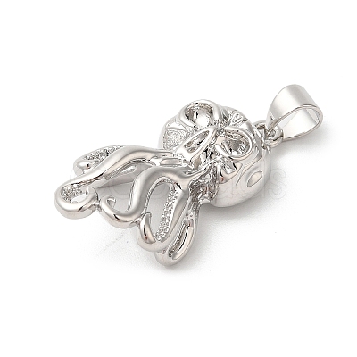 Rack Plating Octopus Brass Pendants KK-Z056-03P-1