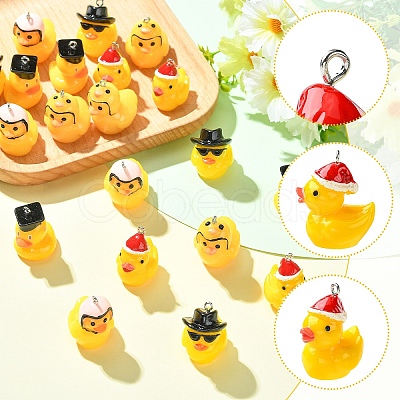 10Pcs 5 Styles Resin Pendants FIND-YW0011-49-1