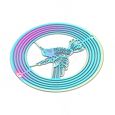 201 Stainless Steel 3D Rotating Hanging Wind Spinner STAS-T064-91-1