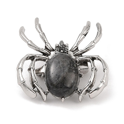 Natural Larvikite Brooches G-A224-01AS-11-1