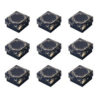 10Pcs Sun Moon Star Printed Cardboard Gift Boxes CBOX-TA0001-21E-1