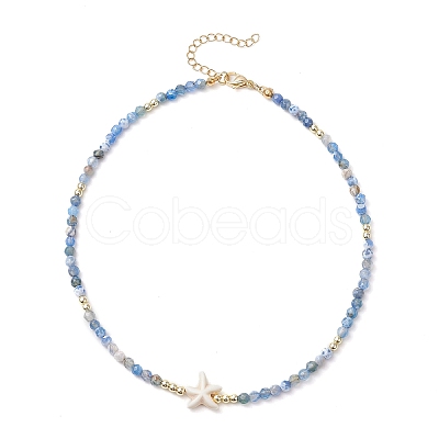 5Pcs 5 Colors Summer Beach Natural Amethyst & Green Aventurine & Dyed Agate Round Beaded Necklaces NJEW-JN05262-1