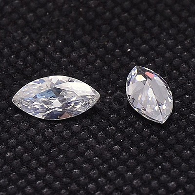 Cubic Zirconia Pointed Back Cabochons ZIRC-M003-7x3.5mm-007-1