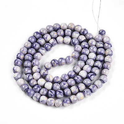 Baking Paint Glass Beads Strands DGLA-N003-8mm-C08-1
