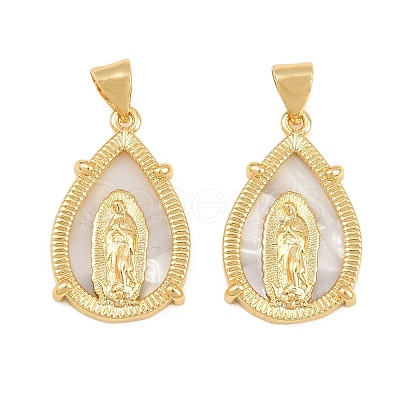 Brass Shell Pendants CU-CBA9482-05G-08-1