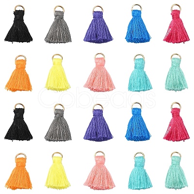 20Pcs 10 Colors Polycotton(Polyester Cotton) Tassel Pendant Decorations FIND-YW0004-57-1