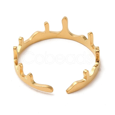 304 Stainless Steel Open Cuff Ring LS-RJEW-Z026-04G-1