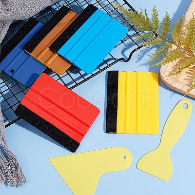 Olycraft 12Pcs 6 Style Plastic Squeegee & Putty Knife Set TOOL-OC0001-49-1