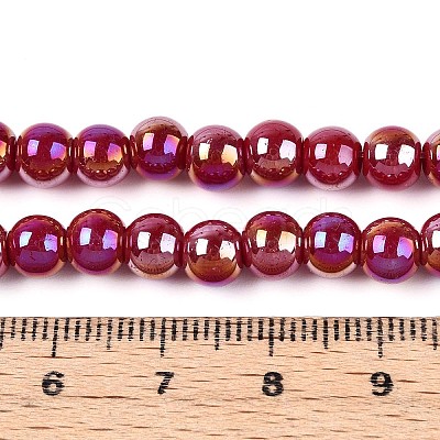 Electroplate Opaque Glass Beads Strands LS-GLAA-T032-P6mm-AB23-1