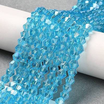 Transparent Electroplate Glass Beads Strands GLAA-F029-2mm-A19-1