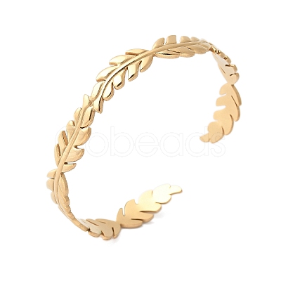 304 Stainless Steel Cuff Bangles for Women BJEW-U032-10G-1