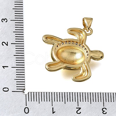 Brass Micro Pave Clear Cubic Zirconia Pendants CU-CBA637A-05G-A-1