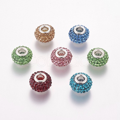 Grade A Rhinestone European Beads X-CPDL-H001-M-1