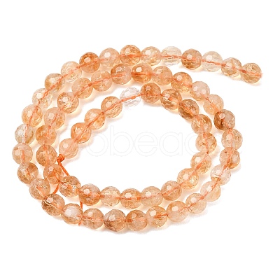 Natural Citrine Beads Strands GG-CBA59DD-C02-6mm-1