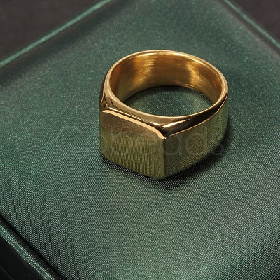 Square 304 Stainless Steel Finger Rings WGB1DFB-25-1