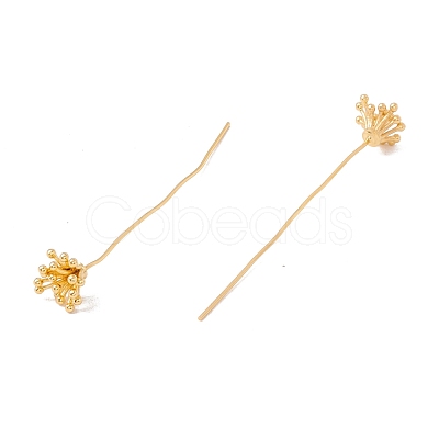 Brass Flower Head Pins FIND-B009-04G-1