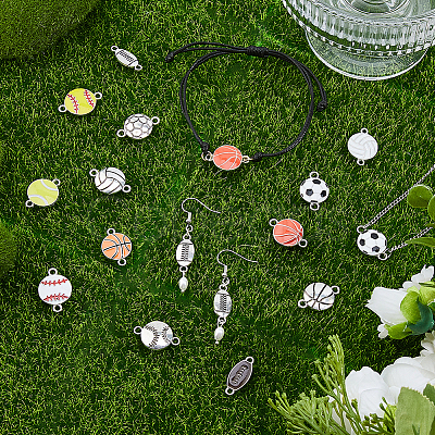 52Pcs 13 Styles Alloy Enamel Connector Charms ENAM-DC0002-03-1