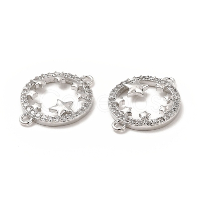Brass Micro Pave Cubic Zirconia Links KK-E068-VB355-1