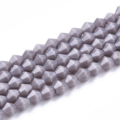Opaque Solid Color Glass Beads Strands GLAA-Q080-4mm-B01-1
