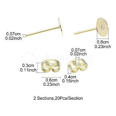 20Pcs 304 Stainless Steel Stud Earring Findings STAS-YW0001-42D-1