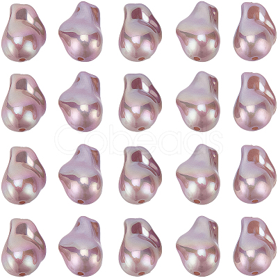 20Pcs Baking Paint ABS Plastic Beads KY-SC0002-11-1