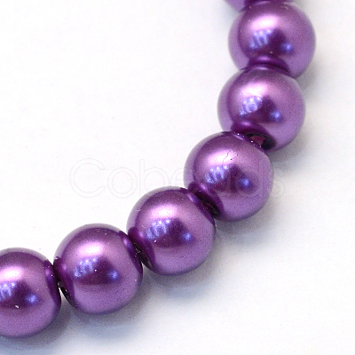 Baking Paint Pearlized Glass Pearl Round Bead Strands X-HY-Q003-4mm-37-1